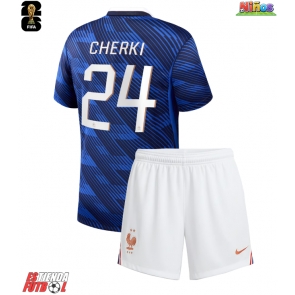 Francia Rayan Cherki #24 Primera Equipación Niños Mundial 2026 Manga Corta (+ Pantalones cortos)